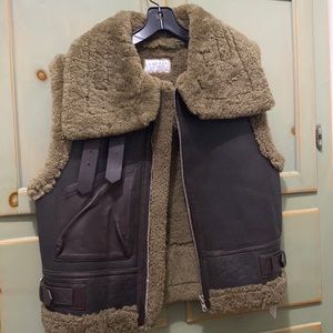 Sandro shearling leather vest